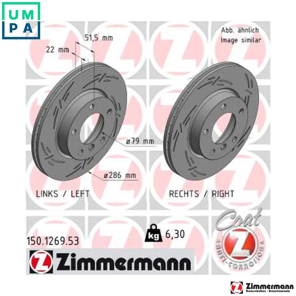 2x BRAKE DISC 150.1269.53 FOR BMW N46 B20 CA/N42 B20 BZ 2.0L 4cyl 3 SERIES 1.8L - Image 1 of 4