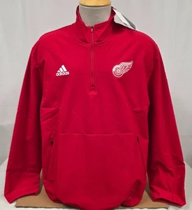 Brand New Men's adidas NHL Detroit Redwings 1/4 Zip Jacket - L - Picture 1 of 5