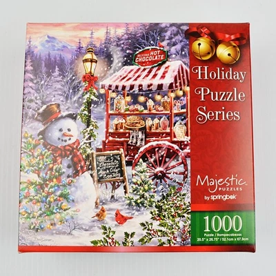 Springbok Holiday Puzzle Series - Snowman Hot Chocolate 1000 Piece Jigsaw Puzzle - Image 1 of 4