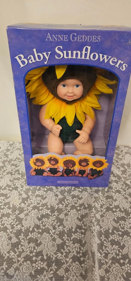Vintage Anne Geddes Baby Sunflower African American Plastic 16”Doll 1999 - NIB - Image 1 of 4