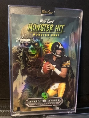 2025 Wild Card Monster Hit Monster Hunt National Jumbo Ben Rothlisberger 1/1 - Imagem 1 de 2