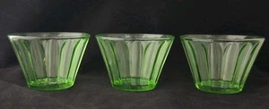Vintage Hazel Atlas Set Of 3 Green Uranium Condiment Bowls 3"x 2" - Picture 1 of 3