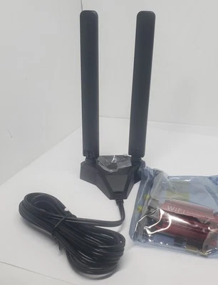 Eightwood WiFi 6E Tri-Band Antenna 6GHz 5GHz 2.4GHz Gaming WiFi Antenna Magnetic - Image 1 of 3