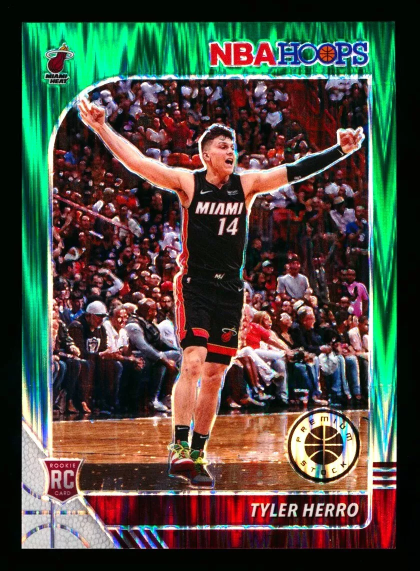 2019-20 HOOPS PREMIUM 1ST YEAR #210 TYLER HERRO RC GREEN FLASH PRIZM #75/99!