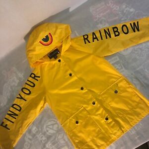 NEW Rothschild Find Your Rainbow Hooded Yellow Raincoat Jacket Child's Small 7/8