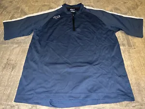 Fox Racing Cycling Shirt Short Sleeve 1/4 Zip Mesh Polyester Sz Medium Blue - Picture 1 of 5