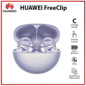 Huawei FreeClip PURPLE HD Call Touch Control Clip-on Open Ear Earphone Earbuds - Picture 1 of 6