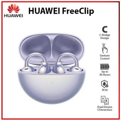 Huawei FreeClip PURPLE HD Call Touch Control Clip-on Open Ear Earphone Earbuds - Image 1 of 4