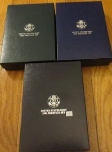 Prestige Proof Set 1990 1993 1994 3 Sets Silver Dollar U.S. Mint COA and Box - Picture 1 of 10