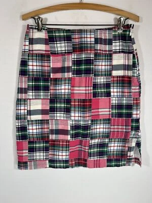 Cape Madras Feminino 4 Bordado Xadrez Zíper Lateral Casual Madras Saia Patchwork - Imagem 1 de 4