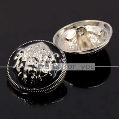 6PCS ANTIQUE PATTERNED 10MM-28MM METAL SHANK BUTTONS CLOTHING BAG SEWING CRAFT - Image 1 of 4