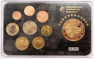 oesterreich österreich set 1 cent 2 € + 100 euro 2014 Specimen Proof, vergoldet - Bild 1 von 2
