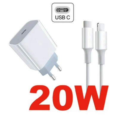 20W USB C PD Fast Charger Cable With iPhone 12/12 Pro/12 Mini/11 FR - Image 1 of 4