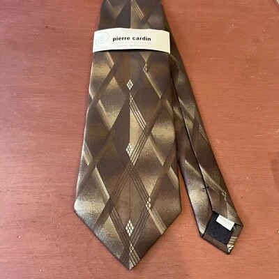 Corbata clásica Pierre Cardin para hombre 100 % seda geométrica multicolor topo nueva con etiquetas Foto 1 de 4