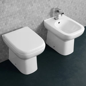 SANITARI FILO MURO RAK ORIGIN PRIVO DI RUBINETTERIA IN CERAMICA BIANCA - Foto 1 di 13