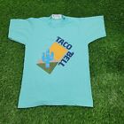 Vintage 90s Taco Bell Mexican Cactus Shirt Women M 18x26 Turquoise Fast-Food USA