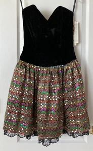 Vintage Jessica McClintock for Gunne Sax Strapless Dress Size 9/10 TAGS - Picture 1 of 12