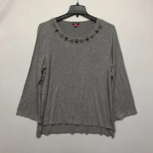 Vince Camuto Women Long Sleeve Blouse Top Shirt Plus Size 2X Gray B235 -25 - Picture 1 of 14
