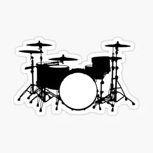 Adesivo decalcomania vinile percussione strumenti musicali schizzo batteria batterista - Foto 1 di 1