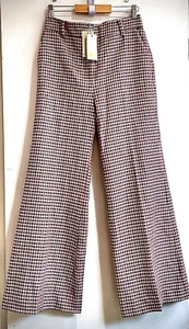 BNWT 10 Petite BODEN Wool Blend Trousers wide leg flared plaid check tweed Lined - Picture 1 of 3