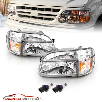 Faros cromados Ford Explorer/1997 Mountaineer 1995-2001 + lámparas de señalización de esquina Foto 1 de 4