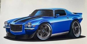 70-73 Camaro Blue Z-28 24” Long Wall Graphic Decal. Peel & Stick. - Picture 1 of 5