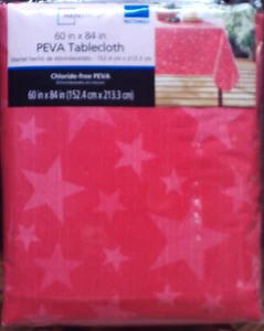 Mainstays PEVA Vinyl rechteckige Tischdecke 60 x 84 Zoll rot mit Sternen-Walmart 1004 - Bild 1 von 4