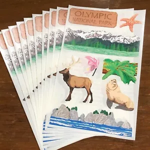 10 pegatinas de Mrs Grossman Olympic Nat'l Park viaje vacaciones lluvia alce león marino - Imagen 1 de 4