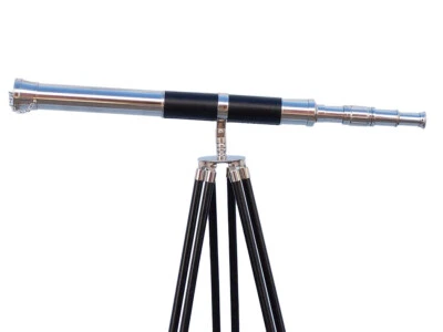 Nautical Marine Maritime Floor Standing Telescope 39" Tripod Black Stand Finish. - Image 1 of 3