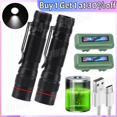 USB Rechargeable 1200000LM LED Flashlight Super Bright Box Torch Tactical Light - Image 1 of 4