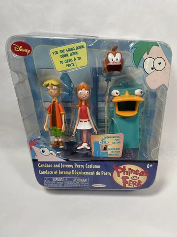 Candace & Jeremy Perry Costume Figures Set Phineas and Ferb Cartoon Damaged Pack Cover