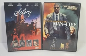 Denzel Washington DVD Lot: Glory (DVD, Insert) & Man On Fire (DVD, Insert) - Picture 1 of 8