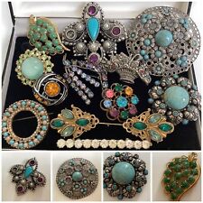 Job Lot Vintage Art Deco Jewellery Brooches inc Czech Filigree, Sarah Coventry