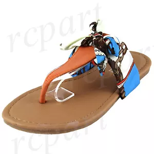 New girl's kids t strap slip on ribbon sandals color summer casual Orange - Picture 1 of 10