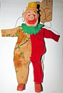 VINTAGE HANDPUPPE MARIONETTE HOBO CLOWN TOLLE FIGUR - Bild 1 von 4