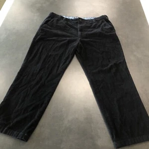 Nautica Corduroy Deck Pants Classic Fit Men’s Sz 42X30L Black Cotton Flat Front - Picture 1 of 17