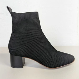 Everlane Glove Stiefel schwarz Damen 8,5 ReKnit Stretch elegant gerippt klobiger Absatz - Bild 1 von 7