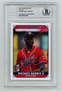 Michael Harris II Signed 2021 Choice Rome Braves Card #14 BAS Beckett Auto B - Picture 1 of 2