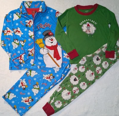 Unisex Size 5 5T Christmas Pajamas Pjs Lot Of 2 Pairs Boys Girls Gymboree Frosty - Image 1 of 4