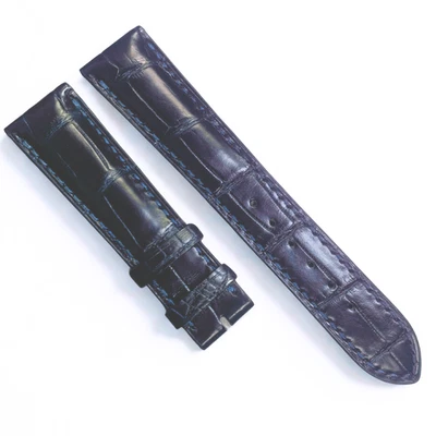 Genuine Patek Philippe Blue Leather Watch Band - 19mm x 16mm - Image 1 of 2