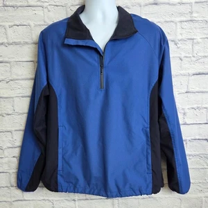 Lands' End Workwear 1/4 Zip Windbreaker Size Large Pearl Insurance Logo on back - Picture 1 of 15