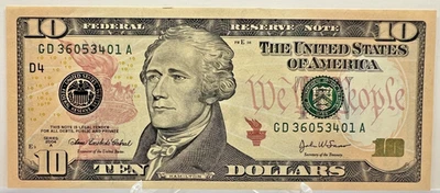 2004-A $10.00 FRN CURRENCY GD/A BLOCK (fw)  CLEVELAND CRISP CURRENCY NOTE (01) - Image 1 of 2