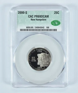 2000-S Washington State Quarter New Hampshire PR69 DCAM CAC CACg *7829 - Picture 1 of 5