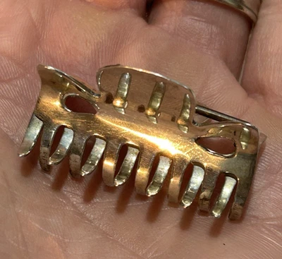 Vintage Sterling Silver 925 Claw Hair Clip 1.5" 12.97 Grams - image 1 of 4