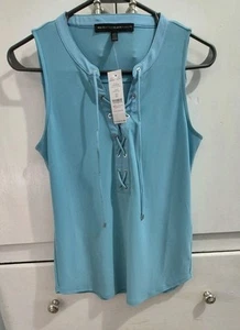 Canotta stringata White House Black Market blu teal taglia XS - Foto 1 di 7