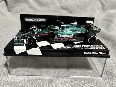 Sebastian Vettel Aston Martin F1 AMR21 Minichamps 1/43 Monaco GP 2021 - Image 1 of 4