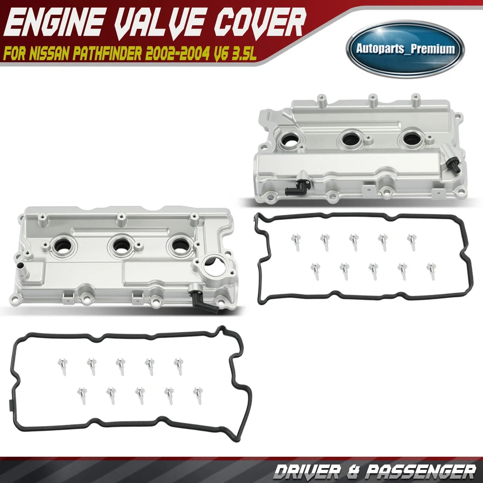 2x Cubierta de válvula de motor de conductor y pasajero para Nissan Pathfinder 2002-2004 V6 3,5 L Foto 1 de 4