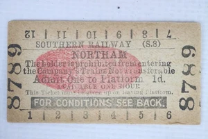 Billete BR British Railways Southern Platform Northam Station - Imagen 1 de 2