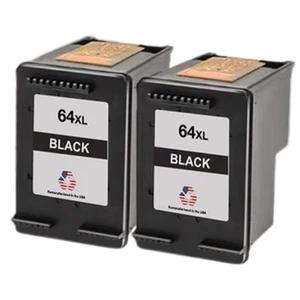 Compatible Ink Cartridge For HP 64XL Twin Black-USA - Picture 1 of 2