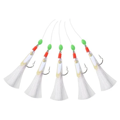 Hameçons de pêche appât leurre maquereau plates-formes extérieures blanc feu - Photo 1/4
